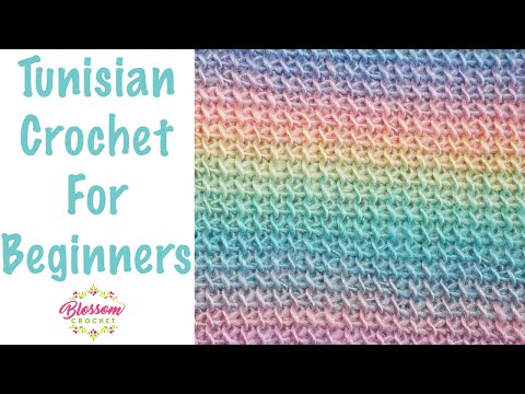 Tunisian Crochet for Beginners - ONE row repeat, for scarves and blankets. Tunisian Simple Stitch