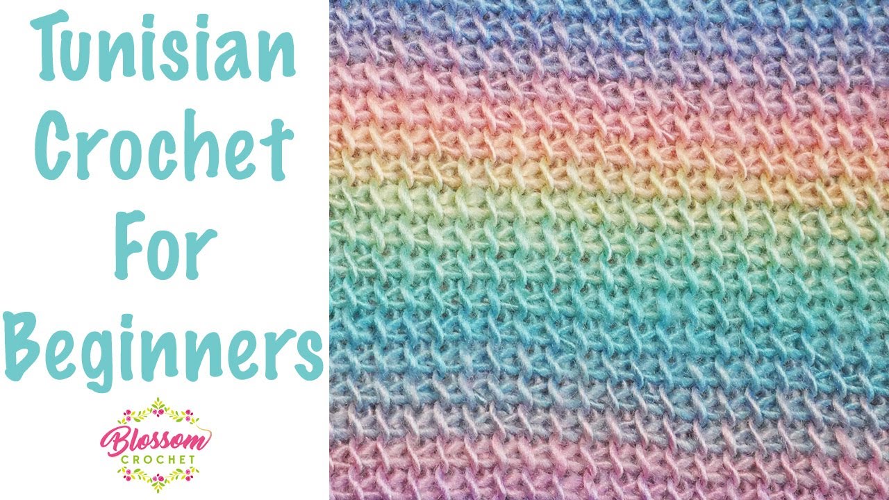 Tunisian Crochet for Beginners - ONE row repeat, for scarves and blankets. Tunisian Simple Stitch