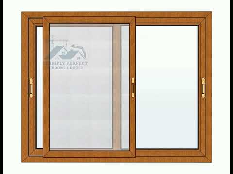2-Track with Half-Track Sliding Screen (Mesh)- Golden Oak