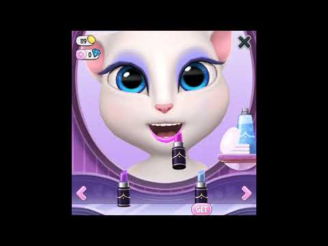 My Talking Angela how to make 2 in 1 lipstick colors💄