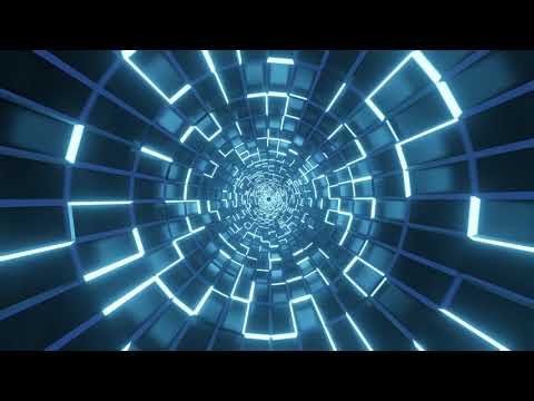 Blue Tunnel Abstract Background Video VJ Loop Geometric Pattern Motion Graphics Metallic Texture 4k