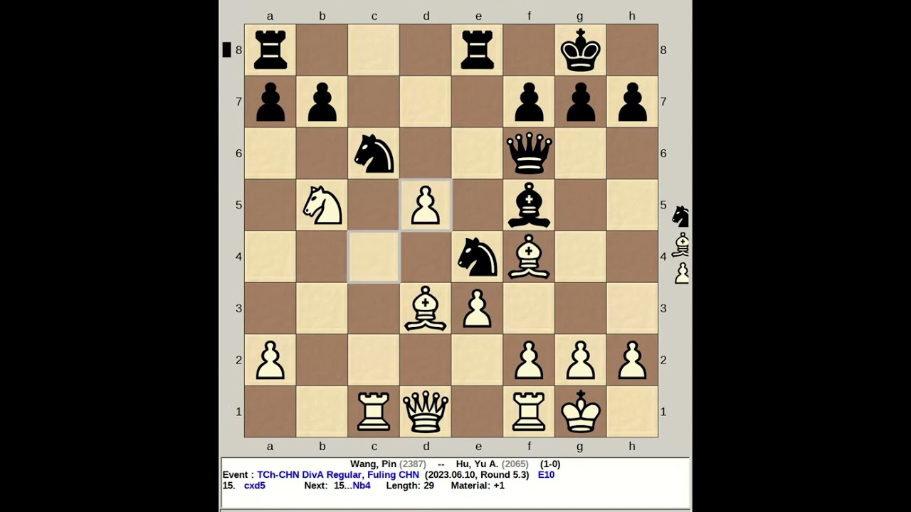 Wang, Pin vs Hu, Yu A | China Chess League Div A 2023, Fuling