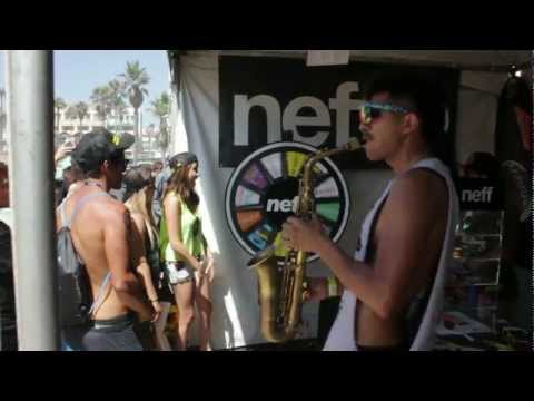 Neff x Sexy Sax Man Invade US Open of Surfing | Huntington Beach, CA