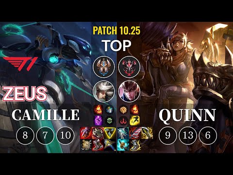 T1 Zeus Camille vs Quinn Top - KR Patch 10.25