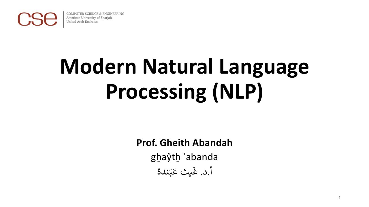 Modern Natural Language Processing (NLP) Workshop (Recording)