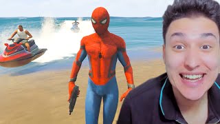 سبايدر يهرب من إعصار البحر ????