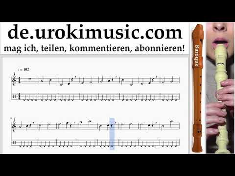 Blockflöte Lernen B. Clean Bandit - Rockabye ft Sean Paul Anne-Marie Tabulatur Teil#1 Übungen um