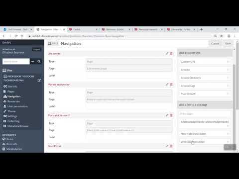 Exhibit Omeka S - Add Site Navigation