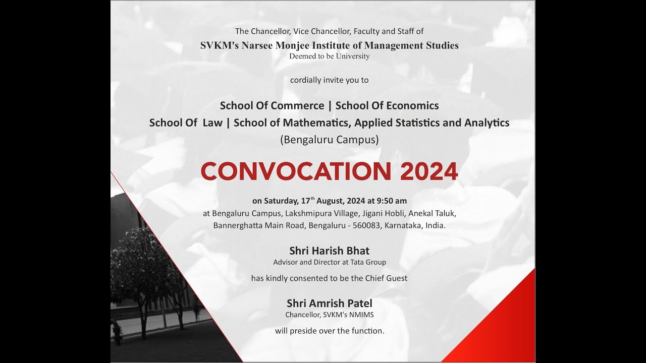 CONVOCATION 2024 | SoE | SoC | SoMASA | SoL | NMIMS BENGALURU