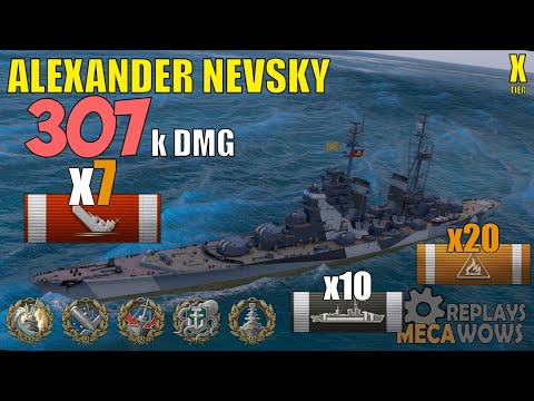 Alexander Nevsky 7 Kills & 307k Damage | World of Warships Gameplay
