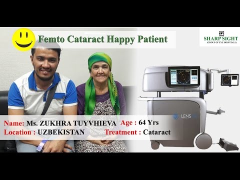 Robotic Bladeless Femto laser cataract surgery Happy Patient