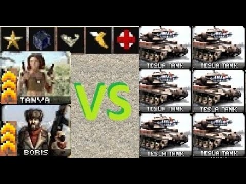 Fully Upgraded Tanya / Boris vs Tesla Tanks: Red Alert 2