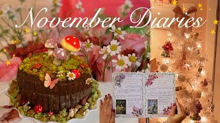 november diaries 🪷✨🦢 getting festive, book journaling & whimsical baking
