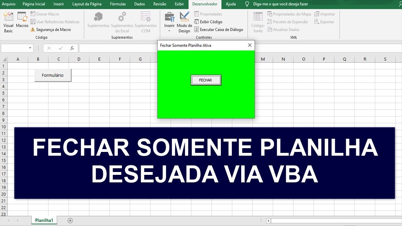 Fechar Somente Planilha ATIVA via Códigos Excel VBA