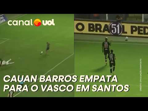GOL DO VASCO! CAUAN BARROS APROVEITA BOA JOGADA DE ANDRÉS GÓMEZ E EMPATA NA VILA!
