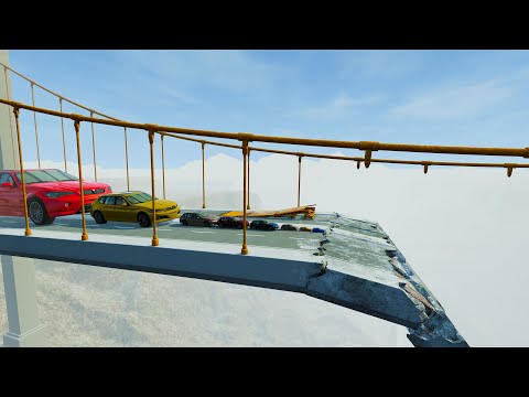 Small to Giant Cars JUMP through Crash Bridge Giant Pit 😱 BeamNG.drive
