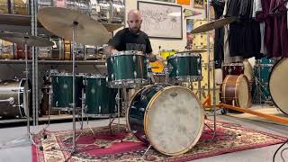 Video thumbnail for 1960s Gretsch Round Badge "Cadillac Green" Drum Set by Hawthorne Drum Shop