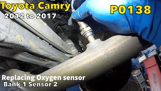 Toyota Camry P0138 Oxygen Sensor High Voltage (Bank 1  Sensor 2)  //  replacing downstream o2 sensor