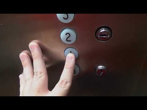 VINTAGE Montgomery WHITE BUTTON Traction Elevator at The Pikes Peak Building in Colorado Springs, CO