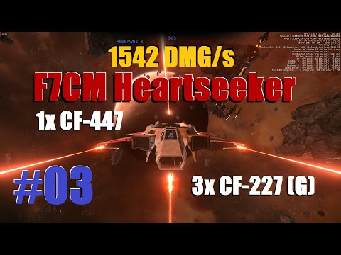 Test 03 - Hornet F7CM Heartseeker CF-447 + 3x CF-227  / Gimbal  - Pirate Swarm - Star Citizen 3.5