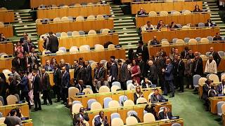 Netanyahu BM Genel Kurulu'nda konuşurken protestolar ve toplu terkler