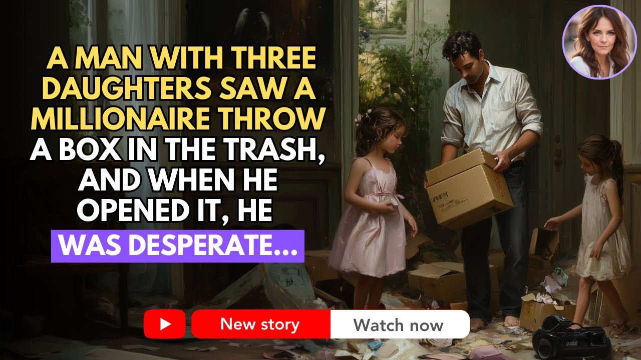 A MAN WITH THREE DAUGHTERS SAW A MILLIONAIRE THROW A BOX IN THE TRASH, AND WHEN HE OPENED IT...
