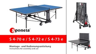 Sponeta S 4-70 / 72 / 73 e - Montageanleitung Tischtennistisch / Instructions for assembly and use