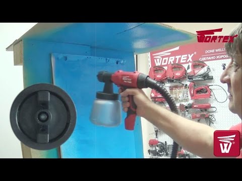 фото краскораспылитель электрический wortex lx ps 0840, 2.6мм вортекс краскопульт для покраски с бачком 0