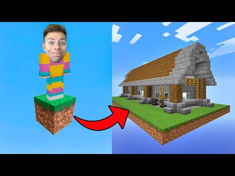 Fra 1 blok til KÆMPE hus i Minecraft