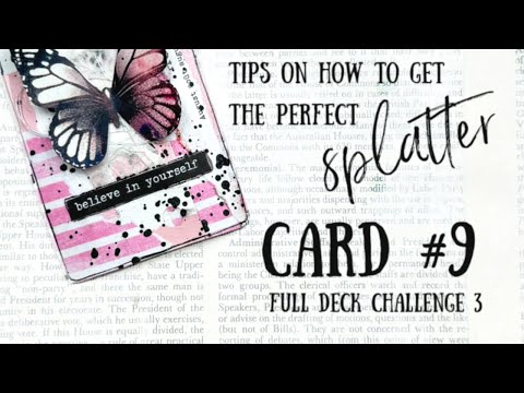 Full Deck Challenge 3 | Card 9 | PINK & Black Splatter