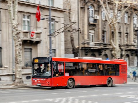 Live snimak , izmenjeni pravac linije 48 u smeru Miljakovac 3 , Pancevacki most.