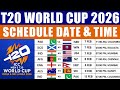 T20 World Cup 2026 Schedule Time Table T20 World Cup 2026 Schedule 2026 T20 World Cup Schedule