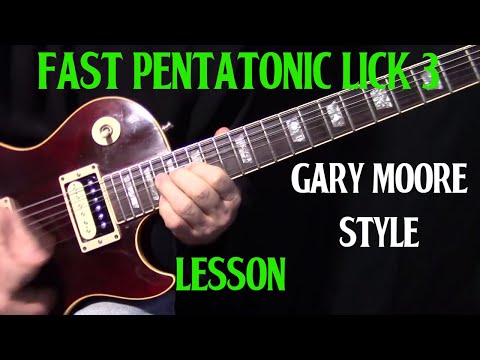 Gary Moore Inspired fast pentatonic blues lick lesson 3