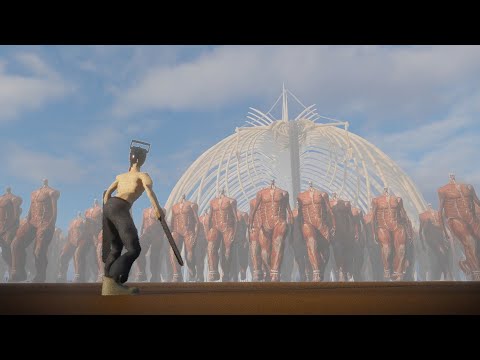 Chainsaw Man vs 1.000.000. Colossal Titans - The Rumbling