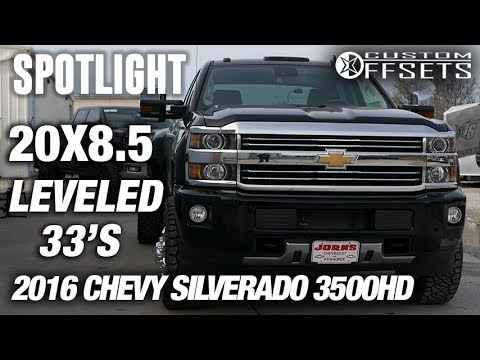 Spotlight - 2016 Chevy Silverado 3500HD Dually, 20x8.25, Leveled, and 33's