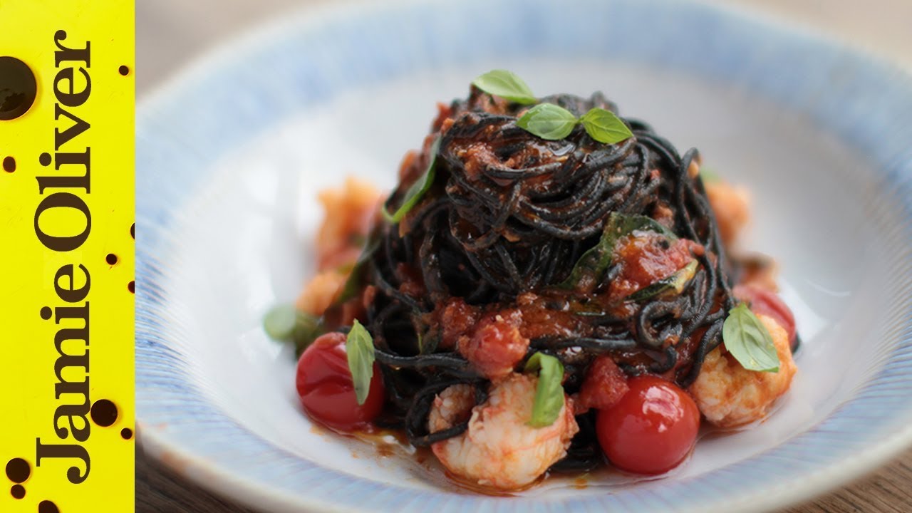 Langoustine & Squid-Ink Spaghetti  Jamie & Gennaro