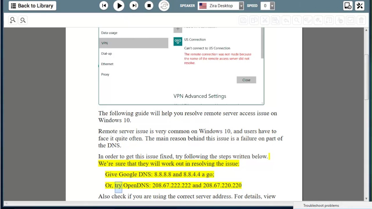 Fix the name of the remote access server did not resolve when connecting to PureVPN for Windows