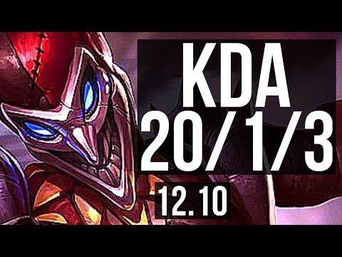 SHACO vs ZAC (JNG) | 20/1/3, 2.9M mastery, Legendary, 6 solo kills, 900+ games | BR Master | 12.10