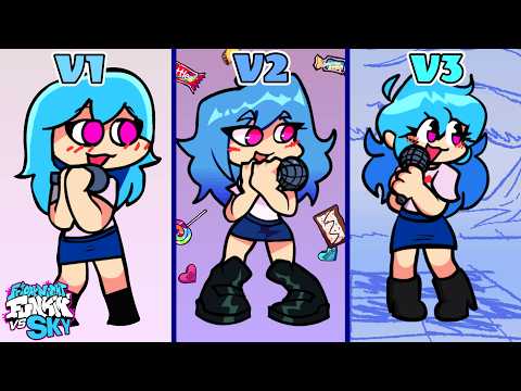 FNF: Sky Original VS Sky Reborn VS Sky Redux [Comparison] / Cutscenes, Songs █ Friday Night Funkin █