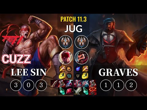 T1 Cuzz Lee Sin vs Graves Jungle - KR Patch 11.3