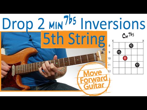 Guitar Chord Inversions - Drop 2 m7b5 - 5th String