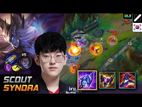 Scout Mid Syndra Build Luden's Tempest First Strike - Scout Syndra Match Highlight - LOL KR 13.3