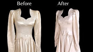 Restoring a 1940s Slipper Satin Wedding Dress: Final Reveal