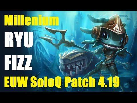 ex-KT Bullets now Millenium Ryu plays Fizz vs Ziggs mid | EUW SoloQ patch 4.19 | 1080p
