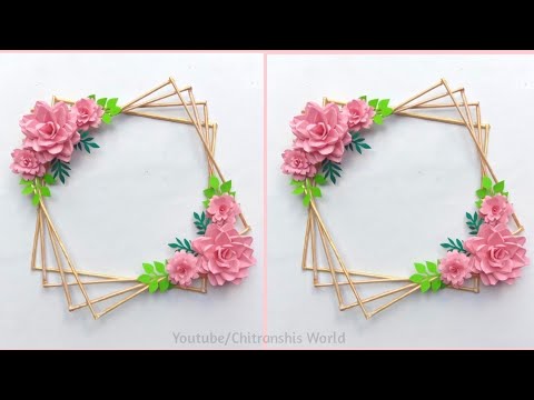 Beautiful paper flower wall hanging | Wall hanging craft ideas |Paper craft|paper craft wall hanging Video