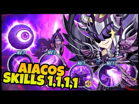 Aiacos de Garuda Gameplay Skills  1,1,1,1 - Saint Seiya Awakening