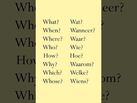 Learn question words in Dutch