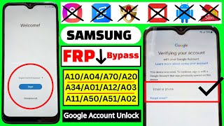 All Samsung FRP Bypass A50,A32,A02,A10,A20,A05,A70,A04,A01,A51 | Google Account Remove