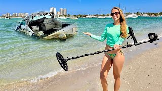 Treasure Hunting on Peanut Island (Diving Sunken Boats) Lion Fish Catch, Clean & Cook