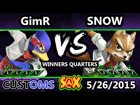 S@X Customs - VGBC | GimR (G&W,Falco) vs Snow (Fox) SSB4 Winners Quarters - Smash Wii U - Smash 4